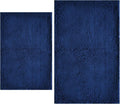 BOANKODU Bathroom Rugs Sets 2 Piece, Extra Soft Chenille Bath Mat Absorbent Bathroom Rug, Bathroom Mat with PVC Non-Slip Bottom, Machine Washable Bath Rugs (32x20 Inch + 24x16 Inch, Navy Blue)