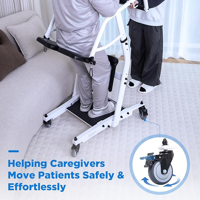 Sit to Stand Lift, Stand Assist Lift for Elderly, Patient Transfer Assist Devices with Belt for Home Care Use, 400 lbs Capacity
