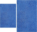 BOANKODU Bathroom Rugs Sets 2 Piece, Extra Soft Chenille Bath Mat Absorbent Bathroom Rug, Bathroom Mat with PVC Non-Slip Bottom, Machine Washable Bath Rugs (32x20 Inch + 24x16 Inch, Snow Cyan)