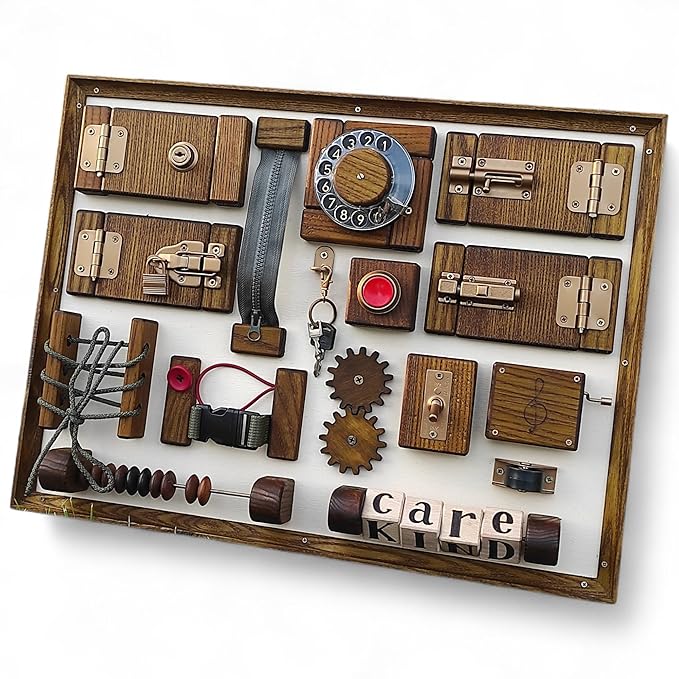 Dementia Activity Board, Wall Sensory Board for Adults, Senior Busy Board, Latch Board for Dementia and Alzheimer Patients, Rehab Tool for Care Homes and Memory Centers