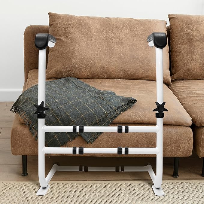 Stand Assist Aid for Elderly/Disabled, Removable Couch/Chair Lift Assistance Stand Up Devices-6 Levels Adjustable Height, Help Standing Aids & Supports, Up to 450 Lbs, White