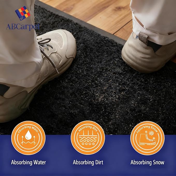 Entry Mat, Upgraded Non-Slip Inside Door Mats for Home Entrance, Ultra-Thin Super Absorbent, Machine Washable Indoor Door Mats for Front Back Door, Shoes, Paws, 1'5" x 2'6"