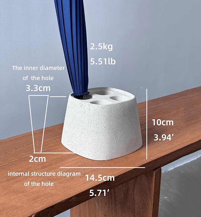 Home Decoration White Concrete Quick Drying Long-Handled Umbrella Storage Stand