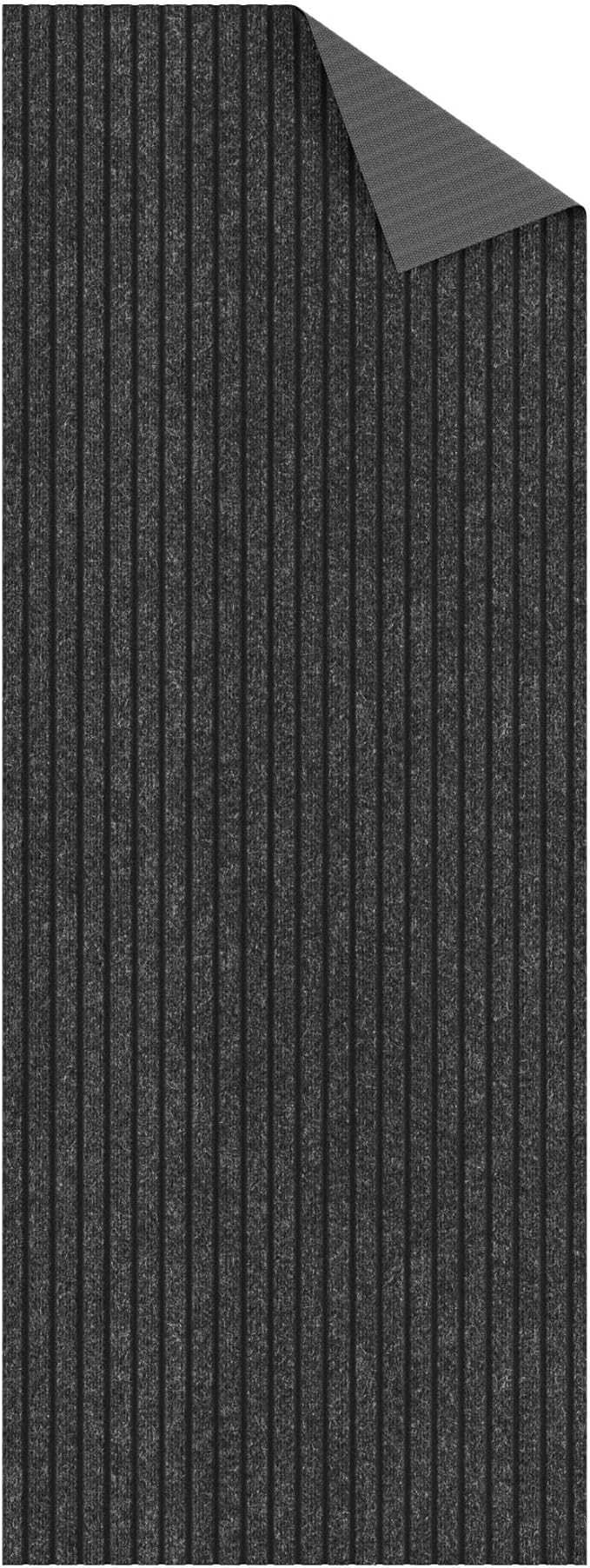 Ottomanson 2' x 32' Hallway Runner with Scraper Pile Extra Durable Non-Slip Rug Mat for Indoor & Outdoor Use - Ideal for Kitchen, Entryway, Patio & Garage - High-Traffic Carpet, Black