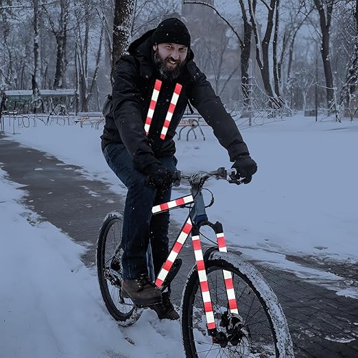 Reflective Tape Red and White 2 inch X 74 feet, Outdoor Waterproof Hazard Conspicuity Warning Industrial Marking Tape