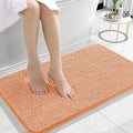 OLANLY Bathroom Rugs 24x16, Extra Soft Absorbent Chenille Bath Rugs, Rubber Backing Quick Dry, Machine Washable Bath Mats for Bathroom Floor, Tub and Shower, Home Decor Accessories, Peach