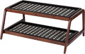 Anji Mountain Heavy Duty Waterproof Wooden Shoe Storage Mat Organizer/Boot Storage Tray Multi Use for Entryway with Coir, Gray and Ivory Insert, 2 Tier, Fits 6 Pair (36.5" Wide)
