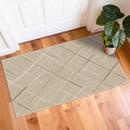 Beige Runner Rug Ultra Non-Slip 2x4 Washable Bedroom Rugs Modern Tear and Stain Resistance No Pile Hand-Woven Style Lightweight Runners for Hallways, Kitchen, Laundry Room, Bedside, Beige
