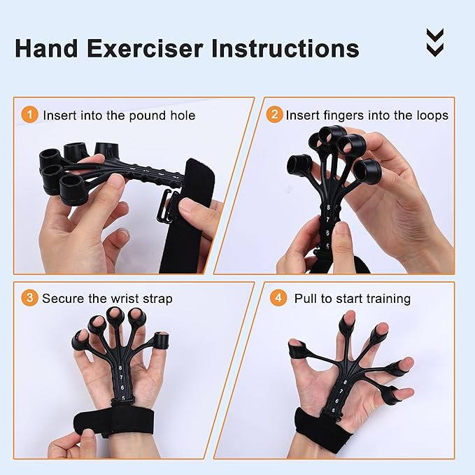 Treeroot 5/10PCS Grip Strength Trainer Kits, Hand Gripper Strengthener, Forearm Strengthener, Forearm Exerciser, Finger Exerciser, Wrist Strengthener, Stress Relief Ball, Grip Ring