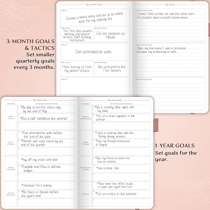 Legend Planner Hourly Schedule Edition – Deluxe Weekly & Daily Organizer with Time Slots. Time Management Appointment Book Journal for Work & Personal Life, Undated, A5 Hardcover – Rose Gold, Debossed