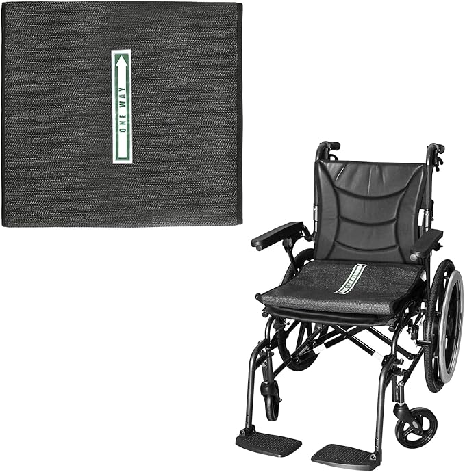One Way Transfer Support Seat Cushion - Non-Slip Fall Prevention Pad for Elderly/Disabled Use on Wheelchairs, Chairs, Beds, and More - 17"x17"