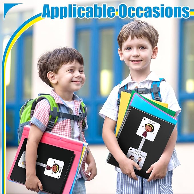 Ctosree 246 Pcs Communication Book Small Tools for Visual Schedule Picture Cards Include 3 Ring Binder Dividers 100 Adhesive Labels 5 Card Dividers for Kids ADHD(Mixed Color)