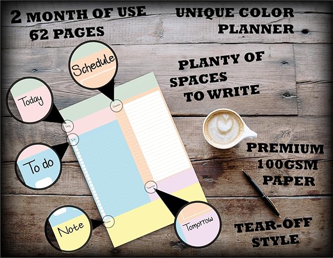 To Do Notepad Today Daily Work Planner Multi-Use Busy Day Meal Planning Note Time Baby Daily Log Undated Habit Tracker Agenda Undated Business Work Journal Accessories Appointment Book Checklist Goal Setting Focus ADHD Tools Notebook Busy Checklist Des...