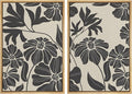 MUDECOR Framed Canvas Print Wall Art Monochrome Floral Botanical Black and White Illustrations Modern Art Decorative Bohemian Colorful Chic for Living Room, Bedroom, Office - 16"x24"x2 Natural