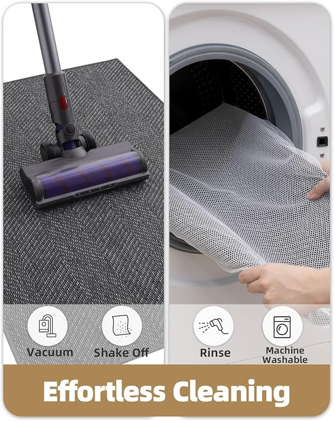 Color&Geometry Ultra Thin Indoor Door Mat 32"x48", Machine Washable Front Door Mat Non Slip, Low Profile Entrance Mat Indoor, Absorbent Carpet for Inside, Entry, Entryway, Dark Grey (FOLD)