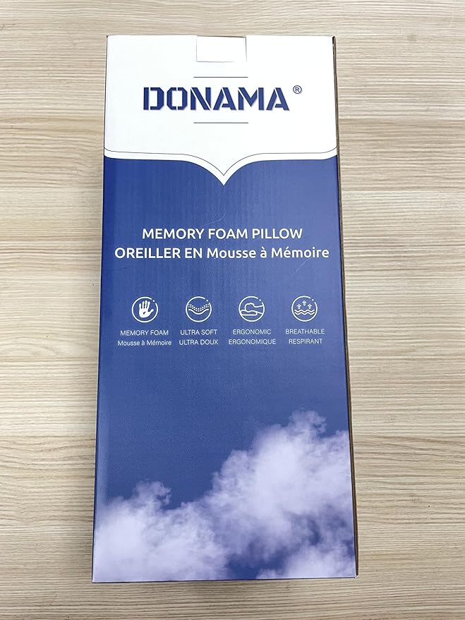 DONAMA Cervical Pillow for Neck and Shoulder,Contour Memory Foam Pillow,Ergonomic Neck Support Pillow for Side Back Stomach Sleepers with Pillowcase