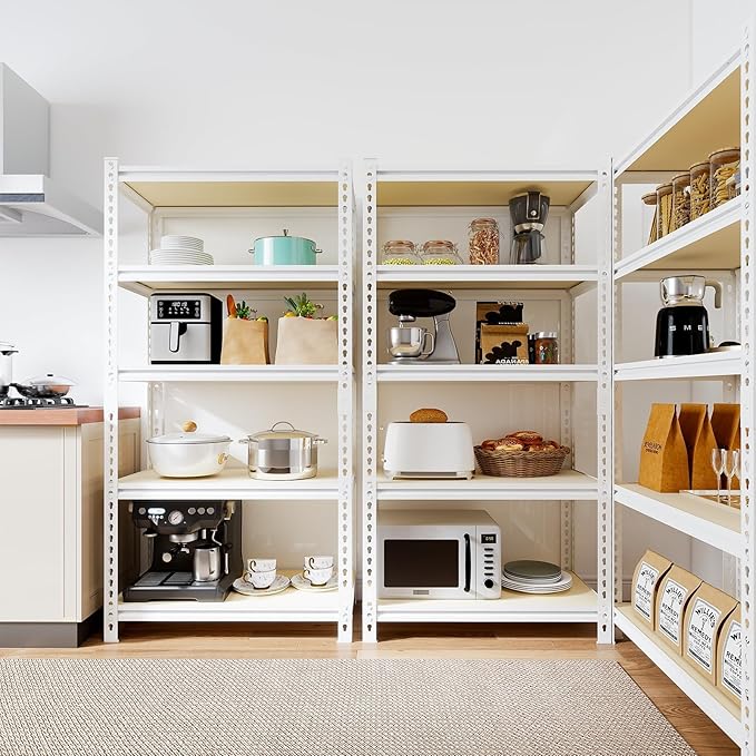 36.12"W: Father&I 5-Shelf-Storage-Rack Industrial Metal+Wood Garage/Kitchen Shelves Steel Utility Stand Shelving Unit Adjustable Heavy-Duty Shed/Closet/Pantry Organizer 72"h*36.12W*16d, Black
