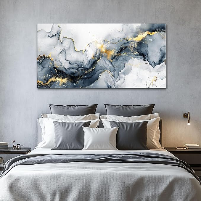 KELIYUAN Minimalism Ink Abstract Wall Paintings Canvas Wall Decor For Bedroom Wall Art For Living Room Office Decorations Ready to Hang Canvas Prints Artwork Modern Bathroom Home Decor 20"x40"