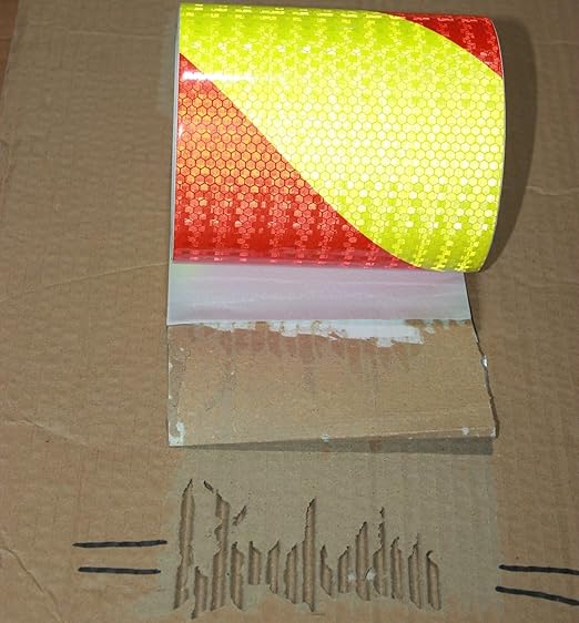 Reflective Tape Outdoor Waterproof 6 inch X 66 feet, High Visibility Hazard Conspicuity Warning Safety Industrial Marking Tape