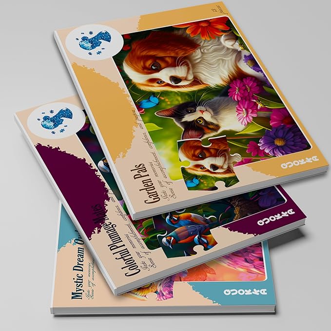 QUOKKA 13 Piece Dementia Activities for Adults - 3 Set Dementia Puzzles for Elderly - Large Piece Gifts Products for Seniors - Alzheimers Jigsaw Puzzle Games for Adults with Cat, Dog, and Birds