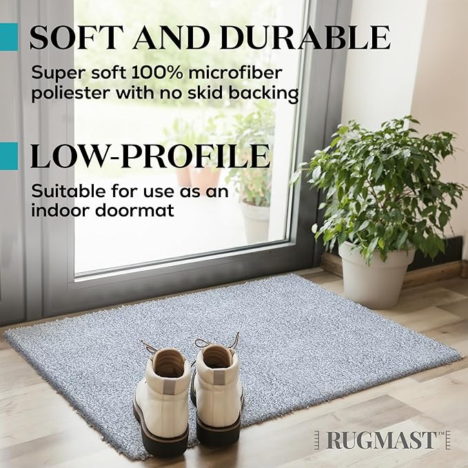 Premium Microfiber Indoor Door Mat – 32"x48" Washable Entry Mat, Non-Slip, Waterproof Backing, Super Absorbent, Low Profile Entryway Doormat for Indoor Entrance