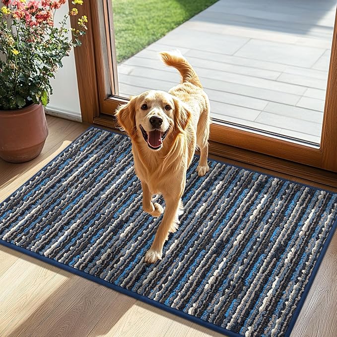 hicorfe Indoor Doormat,Front Back Door Mat Rubber Backing Non Slip Door Mats 24"x35" Absorbent Resist Dirt Entrance Doormat Inside Floor Mats for Entryway Washable Low-Profile