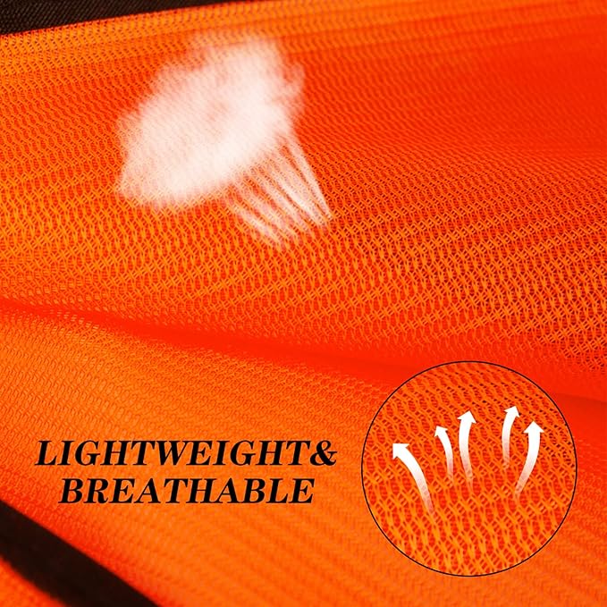 10 Pack Mount Marter Safety Reflective Vest for Outdoor Operator and Sportsmen