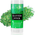 Mysense Green Body Glitter Stick, Mardi Gras Face Hair Glitter, Festival Rave Outfits for Women, St Patricks Day Accessories, Sparkling Mermaid Sequins Chunky Glitter Makeup, 0.56oz