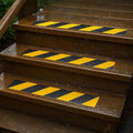 S&X S680 Anti Slip Stair Treads 6" x 30", 10-Pack Pre-Cut Black/Yellow Caution Non Slip Safety Tape Strips for Outdoor Stair Treads, Wooden Steps & Exterior Grips