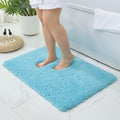 Bathroom Rugs 32x20, Ultra Thick Shaggy Soft Microfiber Absorbent Bath Rug, High Density Foam Latex Non Slip Backing, Machine Washable Bath Mats for Bathroom Floor & Sink, Teal