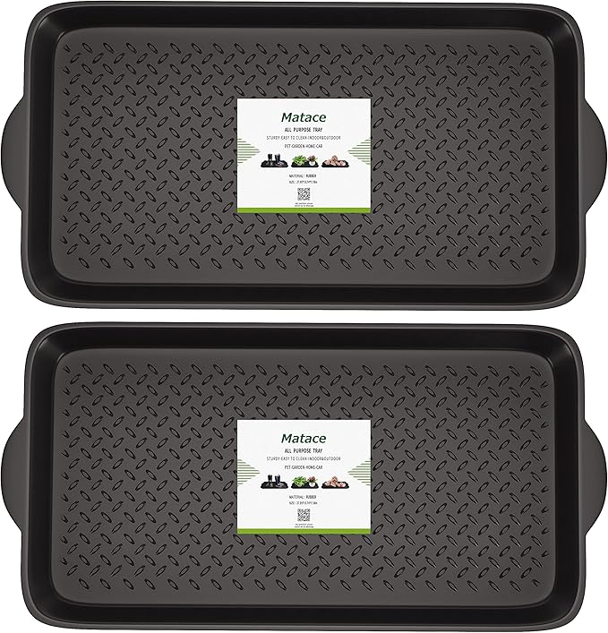 Matace 2 Pack Rubber Small Boot Tray for Entryway,Boot Mat,Shoe Tray,Shoe Mat for Indoor and Outdoor Use, 27.95"x 15.74" (Pack of 2)
