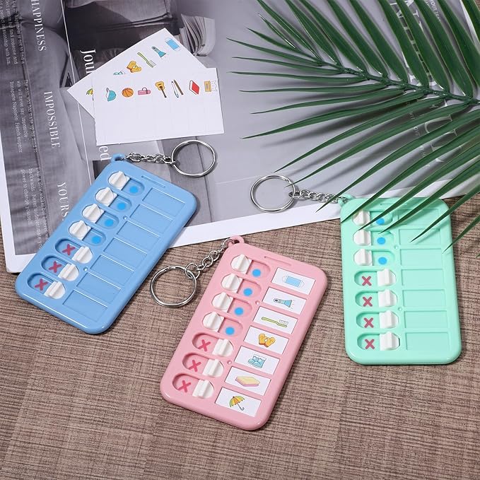 3Pcs Reminder Board, Portable Visual Schedule Keychain, ADHD Tools for Kids for Daily Weekly Planning Memo Checklist Boards