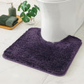 MIULEE Toilet Rug U Shaped for Bathroom - Soft and Absorbent Microfiber Contour Bath Rugs for Toilet, Non Slip Rubber Backside for Extra Safety, Machine Washable - Dark Purple, 20''x24''
