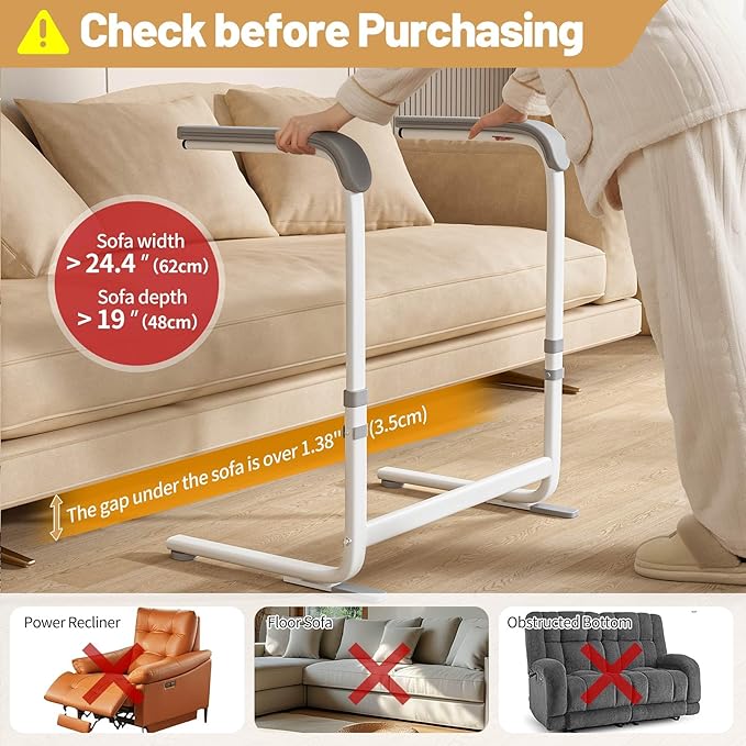 Stand Assist Aid for Elderly, Adjustable Height Chair Lift Assist Devices for Seniors with Dual Handles, Heavy-Duty Sofa Lift Pro for Seniors, Disabled, Universal Standing Aids & Supports