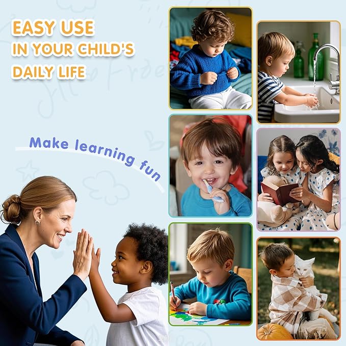 Large Visual Schedule for Kids with Autism Chore Chart for Kids Daily Routine Chart Autism Learning Materials Toddler Planning Board Visual Schedule for Classroom, Home with 124 Cards (Blue)