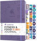 Clever Fox Fitness & Food Journal – Nutrition & Workout Planner for Women & Men – Diet & Gym Exercise Log Book with Calendars, Diet & Training Trackers - Undated, A5 Size, Hardcover (Lavender)
