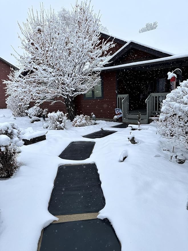 HeatTrak Heated Snow Melting Mat with Power Unit - Heated Outdoor Mats for Walkways - Electric Snow Melting Mats for Decks and Sidewalks - No-Slip Snow and Ice Melt Heated Sidewalk Mat (30” x 30")