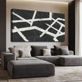 Artexist Black Wall Art Abstract Wall Decor White Pictures for Home Minimalist Pictures Photo Prints Wall Hanging 29"x58"