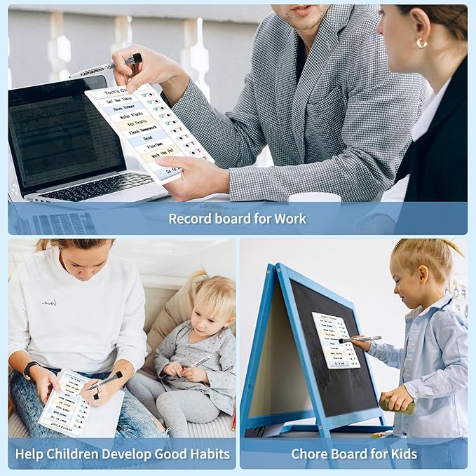 Chore Chart for Kids – Daily Routine Chart, Morning/Bedtime Checklist, Magnetic to Do List, Dry Erase Visual Schedule, and Slider Chart for Fridge