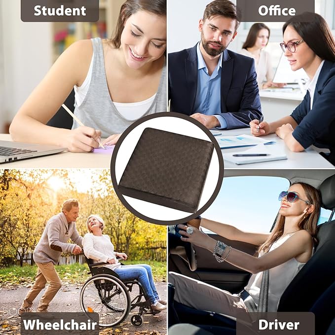 Extra Thick 5" Recliner Cushions for Elderly, 20"x20" Egg Shaped Foam Recliner Chair Cushion, Extra Large Egg Chair Cushion - Comfort & Support for Long Sitting - Brown - 20"x20"x5"