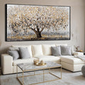 CHUDANHAO Gold Foil Canvas Wall Art Flower Wall Decor Plant Photo Prints Landscape Wall Decorations 29"x58" Large Artwork for Living Room Office