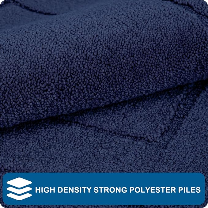 PURRUGS Machine Washable Kitchen Runner Rug 32" x 70", Non-Slip/Skid Hallway Runner Rug, Super Absorbent Soft Area Rug for Kitchen, Hallway & Laundry, Rolled Packaging, Navy Blue