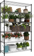 6 Tiers Storage Shelves Load 2100LBS, Metal Shelving Wire Metal Shelving Unit Shelves for Storage Adjustable Garage Shelving for Pantry Kitchen Garage Black 17.7" D x 47.3" W x 82.4" H