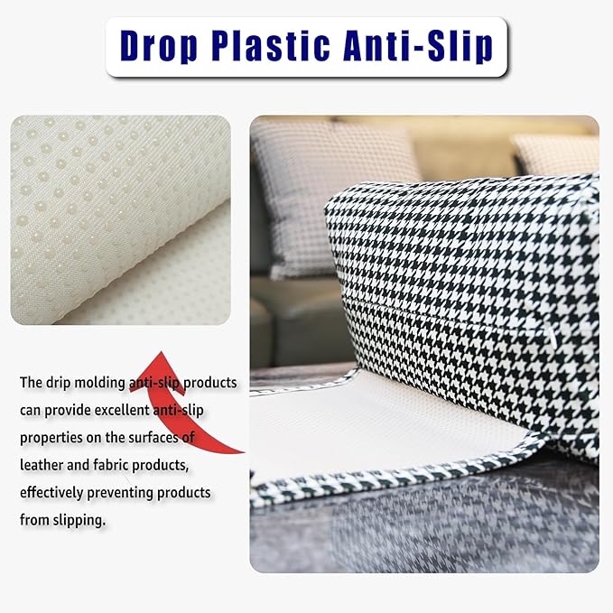 Non-Slip Head Pillow for Recliners - Neck Support Cushion with Velvet Cover for Pain Relief at Home, Office and Travel (Houndstooth)