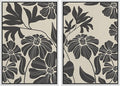 MUDECOR Framed Canvas Print Wall Art Monochrome Floral Botanical Black and White Illustrations Modern Art Decorative Bohemian Colorful Chic for Living Room, Bedroom, Office - 16"x24"x2 White