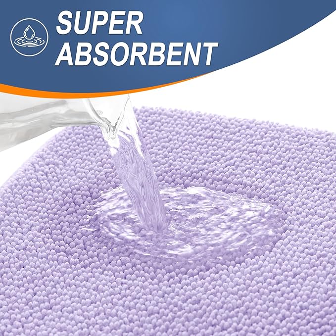 OLANLY Thick Memory Foam Bath Mat Rug 30x20, Extra Soft Absorbent Bathroom Rug, Quick Dry Bath Mats, Non-Slip, Machine Washable Carpet for Bathroom, Tub and Shower, Home Decor Accessories, Lavender