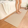 Bathroom Runner Non Slip, Extra Soft Absorbent Quick Dry Bath Mats, Foam Weave Texture Thin Bath Rugs Washable with Rubber Backing, 24" x 70“