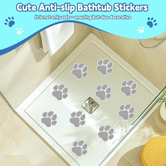20 PCS Original Non-Slip Bathtub Stickers, Large Safety Bathroom Tubs Showers Treads Adhesive Decals with Scraper