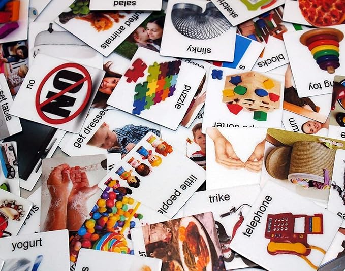 Smile4Autism Large 2"x2" Loose Visual Picture Cards, Receptive and Expressive Language, Speech Articulation Therapy, ASD, ADD, ADHD, Apraxia, & Stroke Patients