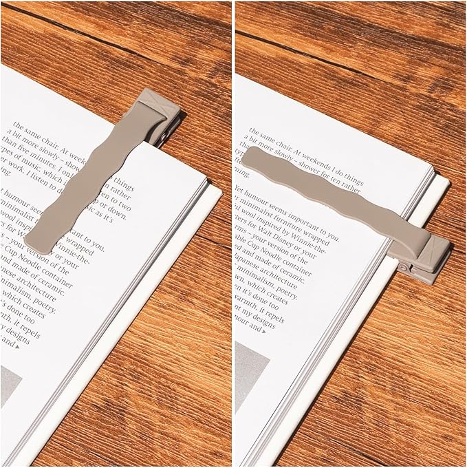 Book Marks for Reading, 3 Pack Silicone Automatic Bookmarks Clips, Book Markers Page Holder Tracker, Book Lover Gifts for Teachers, Readers, Women, Men, Kids